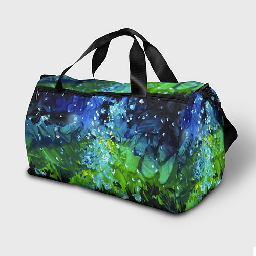Спортивная сумка Звездное небо с зелеными бликами / 3D-принт – фото 2