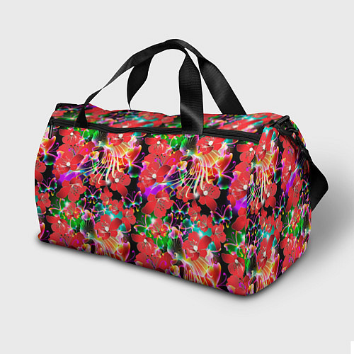 Спортивная сумка Пестрый цветочный узор / 3D-принт – фото 2