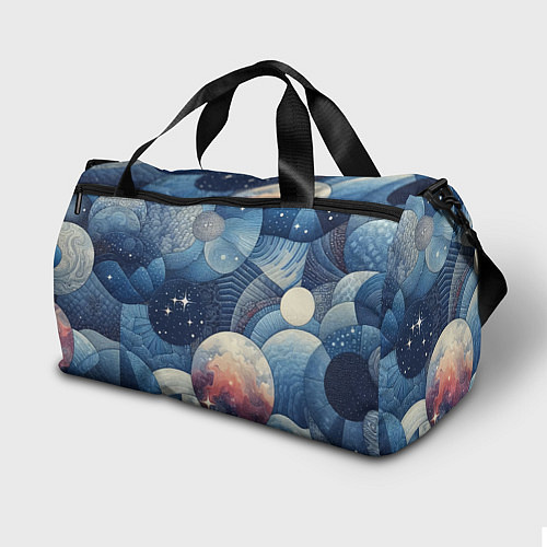 Спортивная сумка Космический пэчворк - нейросеть / 3D-принт – фото 2