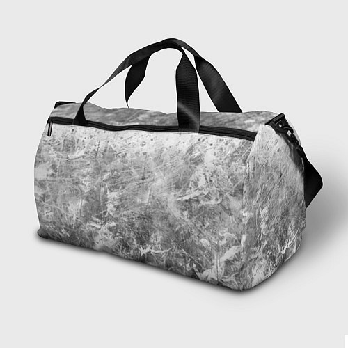 Спортивная сумка Абстракция - серо-белые царапины / 3D-принт – фото 2