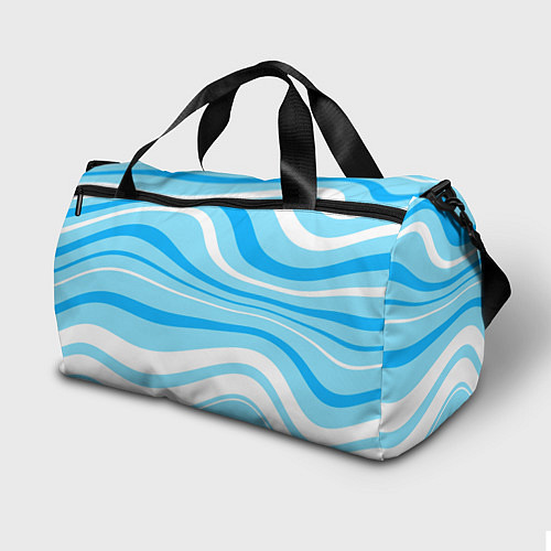 Спортивная сумка Бело-голубой волистые линии / 3D-принт – фото 2