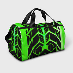 Спортивная сумка Green lines on a black background