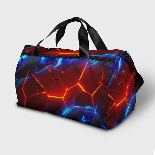 Спортивная сумка Красные плиты с ярким светом / 3D-принт – фото 2