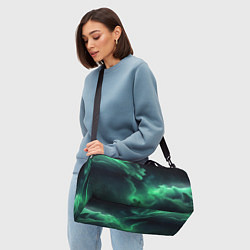 Сумки спортивные Зелёная космическая туманность, цвет: 3D-принт — фото 2