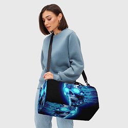 Сумки спортивные Neon cyber skull - ai art, цвет: 3D-принт — фото 2