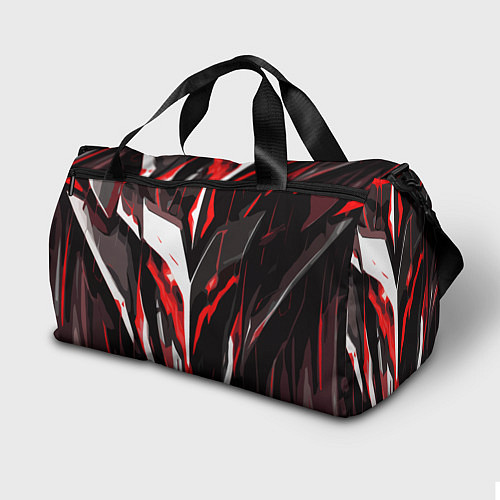 Спортивная сумка Красно-белый абстрактный демонический шлем / 3D-принт – фото 2