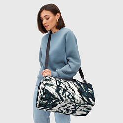 Сумки спортивные Абстрактная текстура мрамор белый с тёмно-синим, цвет: 3D-принт — фото 2