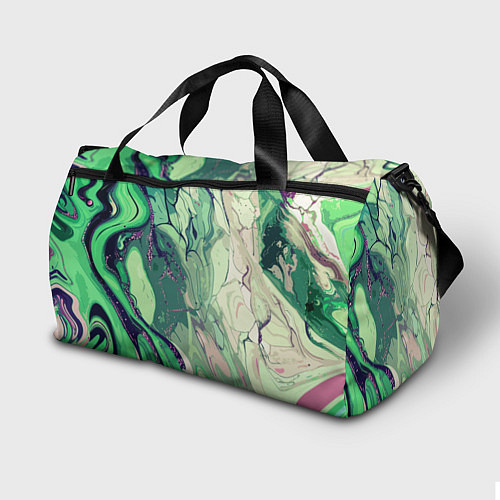Спортивная сумка Зелёный стилизованный абстракция / 3D-принт – фото 2