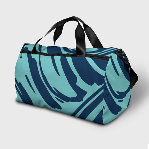 Спортивная сумка Тёмно-синий и бирюзовый абстракция / 3D-принт – фото 2