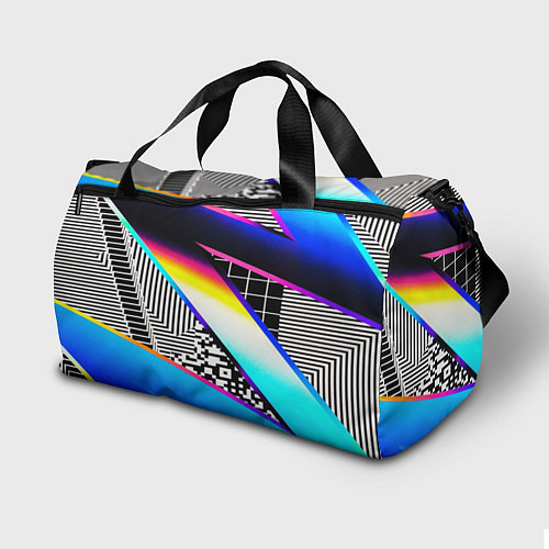 Спортивная сумка Neon stripes geometry / 3D-принт – фото 2