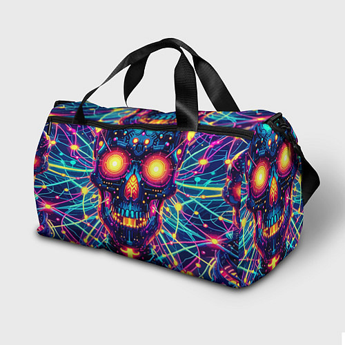 Спортивная сумка Neon skull - ai art fantasy / 3D-принт – фото 2