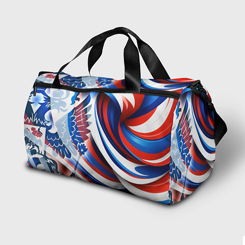 Спортивная сумка Герб России на фоне цветов флага / 3D-принт – фото 2