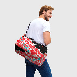 Сумки спортивные Сине красная абстракция на чёрном фоне, цвет: 3D-принт — фото 2