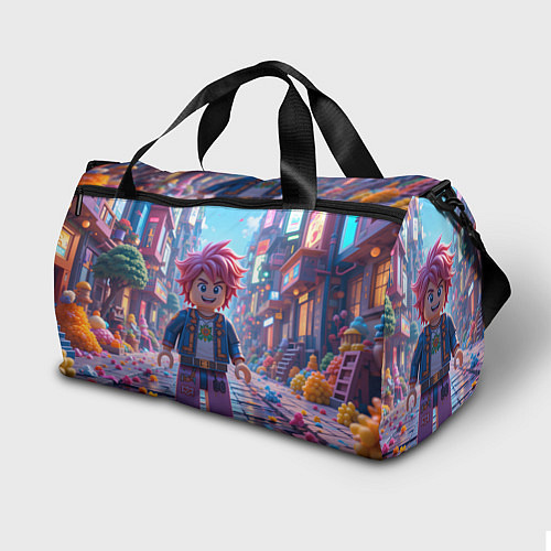 Спортивная сумка Роблокс с розовыми волосами / 3D-принт – фото 2