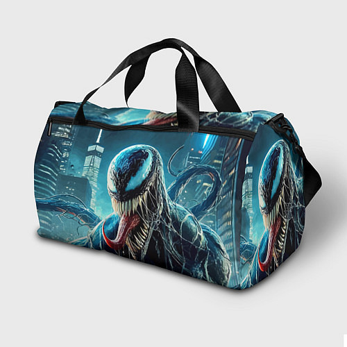 Спортивная сумка Venom in metropolis - ai art neon fantasy / 3D-принт – фото 2