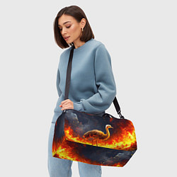 Сумки спортивные Страус эму в огне, цвет: 3D-принт — фото 2
