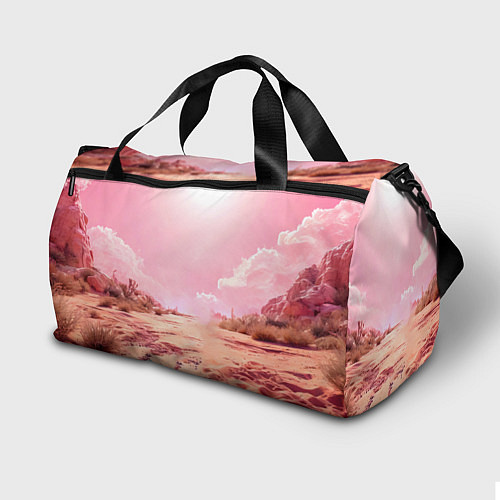 Спортивная сумка Верблюд в розовой пустыне / 3D-принт – фото 2