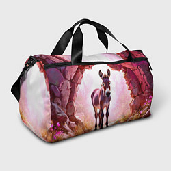 Сумки спортивные Осел в розовом свете, цвет: 3D-принт