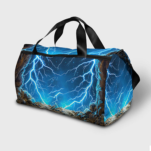 Спортивная сумка Мамонт и разряды молний / 3D-принт – фото 2