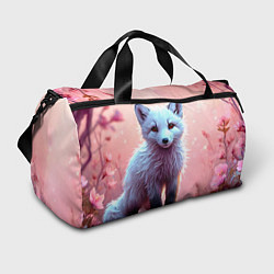 Сумки спортивные Песец в розовом лесу, цвет: 3D-принт