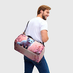 Сумки спортивные Песец в розовом лесу, цвет: 3D-принт — фото 2