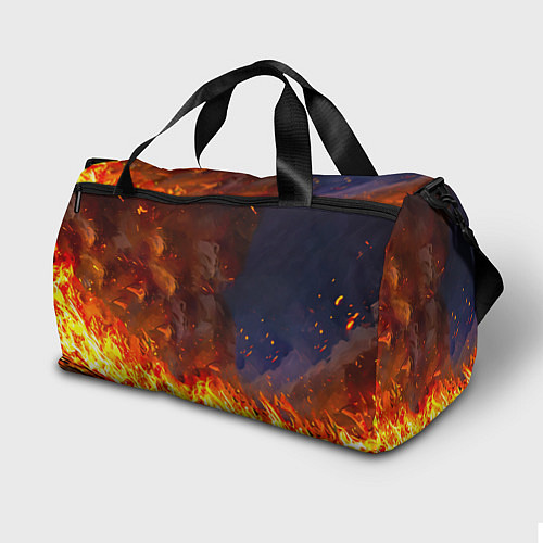 Спортивная сумка Бизон в огне / 3D-принт – фото 2