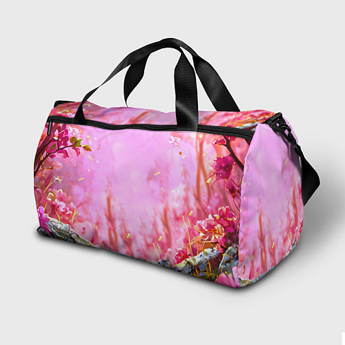 Спортивная сумка Росомаха в розовом лесу / 3D-принт – фото 2