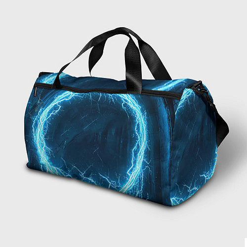 Спортивная сумка Акула в электрическом кольце / 3D-принт – фото 2