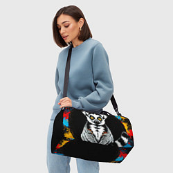 Сумки спортивные Лемур на черном, цвет: 3D-принт — фото 2