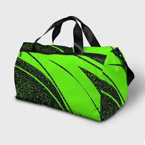 Спортивная сумка Sport зелёный с чёрным в крапинку / 3D-принт – фото 2