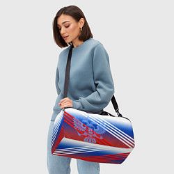 Сумки спортивные Герб России на фоне цветов флага и полосы, цвет: 3D-принт — фото 2