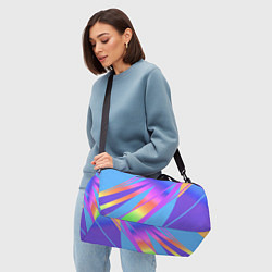 Сумки спортивные Нежный голубой с розовыми полосами, цвет: 3D-принт — фото 2