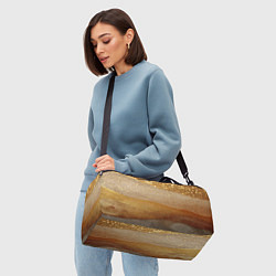 Сумки спортивные Бежевые блестяшки текстура, цвет: 3D-принт — фото 2