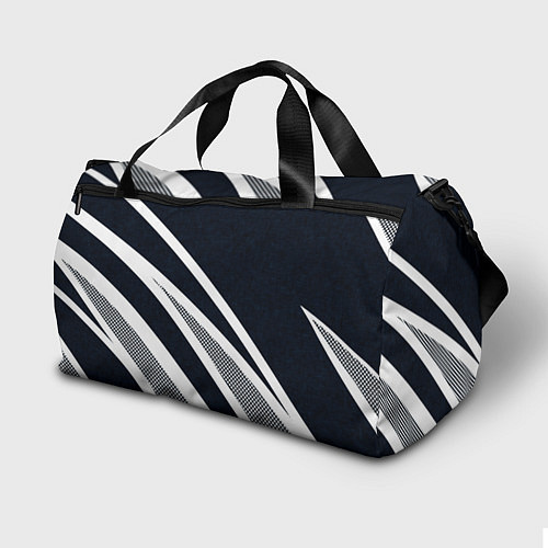 Спортивная сумка Sport тёмно-синий с полосами / 3D-принт – фото 2