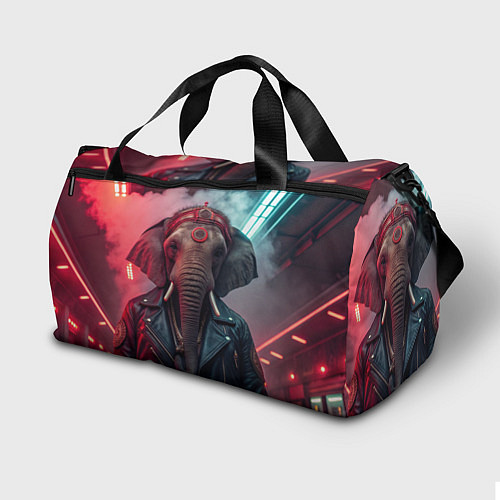 Спортивная сумка Cyberpunk elephant / 3D-принт – фото 2