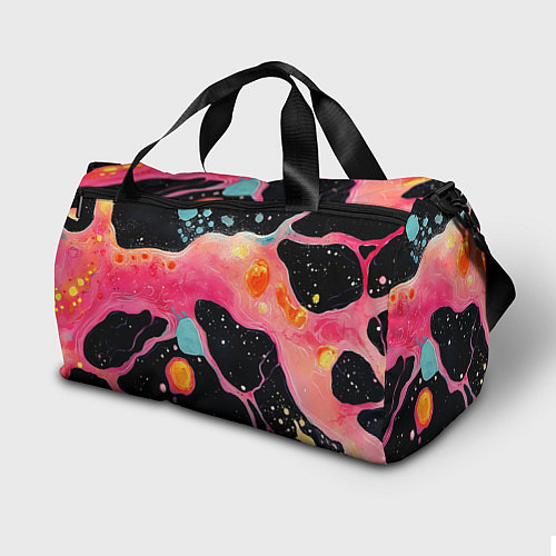 Спортивная сумка Розовая текстура в черном / 3D-принт – фото 2