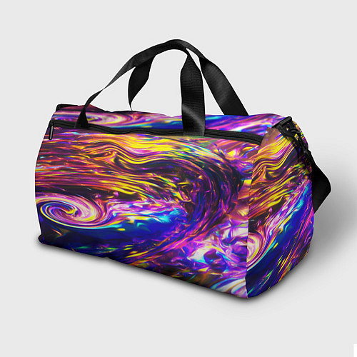 Спортивная сумка Неоновые полосы текстура / 3D-принт – фото 2