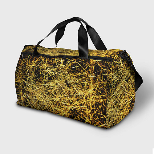 Спортивная сумка Золотое плетение на черном / 3D-принт – фото 2
