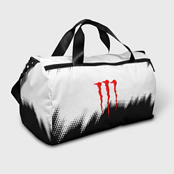 Сумки спортивные Monster energy чёрно белые краски, цвет: 3D-принт