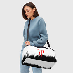 Сумки спортивные Monster energy чёрно белые краски, цвет: 3D-принт — фото 2