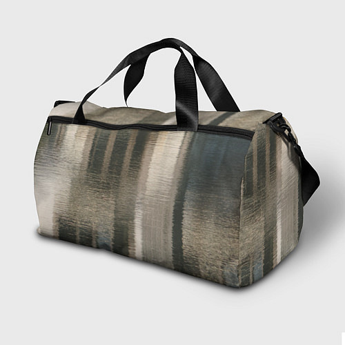 Спортивная сумка Размытые серо-бежевые полосы / 3D-принт – фото 2