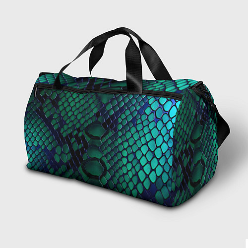Спортивная сумка Бирюзовая змеиная кожа / 3D-принт – фото 2