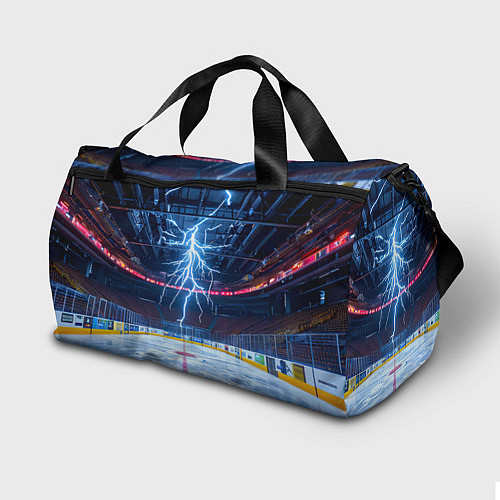 Спортивная сумка Удар молнии в хоккейную площадку / 3D-принт – фото 2