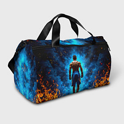 Сумки спортивные Кикбоксер в огне, цвет: 3D-принт