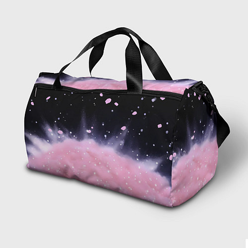 Спортивная сумка Розовая текстура с лепестками / 3D-принт – фото 2