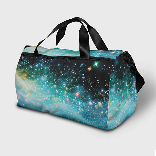 Спортивная сумка Бирюзовые блестки фон / 3D-принт – фото 2