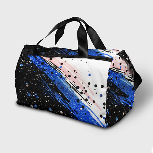Спортивная сумка Черно-синяя краска на белом / 3D-принт – фото 2