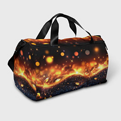 Сумки спортивные Оранжевое боке на черном, цвет: 3D-принт