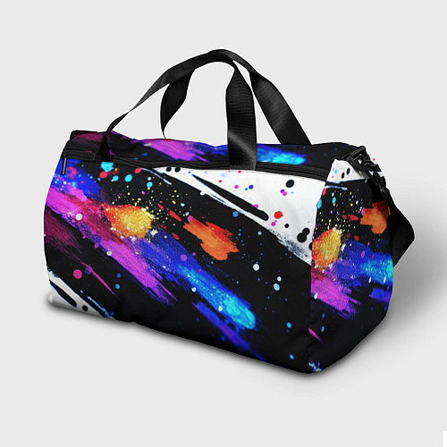 Спортивная сумка Разноцветные блестящие кляксы - текстура / 3D-принт – фото 2