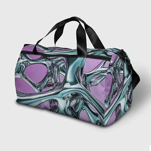 Спортивная сумка Металлическая абстракция на фиолетовом фоне / 3D-принт – фото 2